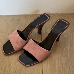 Gucci Pink Open-Toe Heels